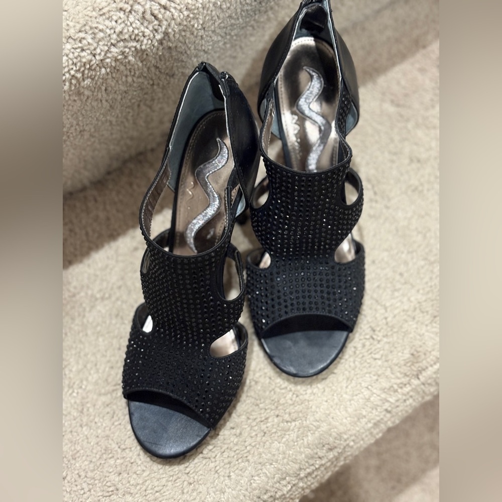 Nina Black Studded Heels